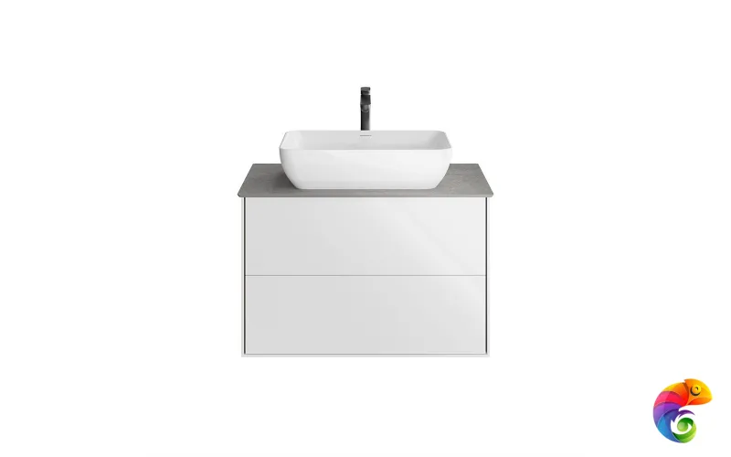 PLB.M.80.2/WHT.V Тумба PLAZA Modern подвесная 80, 2 ящика, белая глянцевая