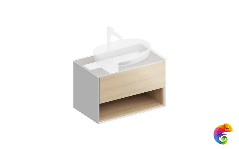 PLB.M.80.1/OAK.V Тумба PLAZA Modern подвесная 80 дуб виченца 1 ящик + полка