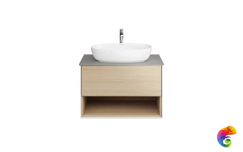 PLB.M.80.1/OAK.V Тумба PLAZA Modern подвесная 80 дуб виченца 1 ящик + полка