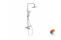 FO.202.KM.CR Душевая колонна FONTE на 3 потока с пов.изливом и  механическим смесителем, хром