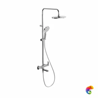 FO.202.KM.CR Душевая колонна FONTE на 3 потока с пов.изливом и  механическим смесителем, хром