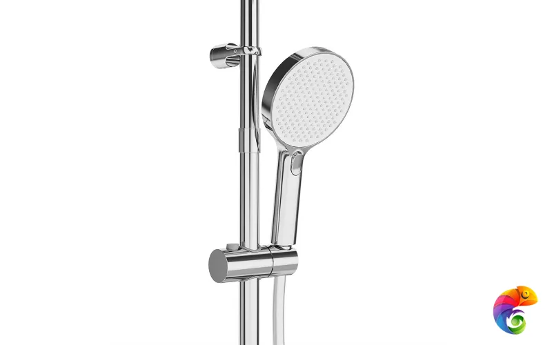 FO.202.KM.CR Душевая колонна FONTE на 3 потока с пов.изливом и  механическим смесителем, хром