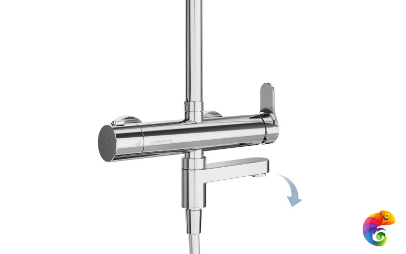 FO.202.KM.CR Душевая колонна FONTE на 3 потока с пов.изливом и  механическим смесителем, хром