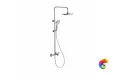 FO.301.KM.CR Душевая колонна FONTE на 3 потока с фикс.изливом с термостатическим смесителем, хром