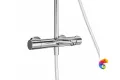 FO.301.KM.CR Душевая колонна FONTE на 3 потока с фикс.изливом с термостатическим смесителем, хром