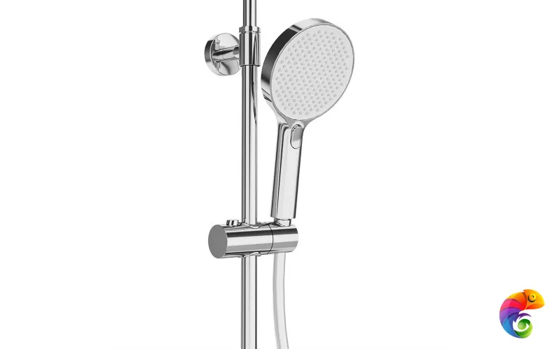 FO.301.KM.CR Душевая колонна FONTE на 3 потока с фикс.изливом с термостатическим смесителем, хром