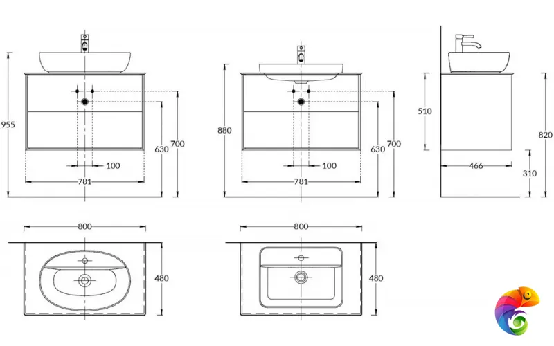 KMPMCb80MWh2 Тумба PLAZA Modern подвесная 80, push, 2 ящика, белая матовая