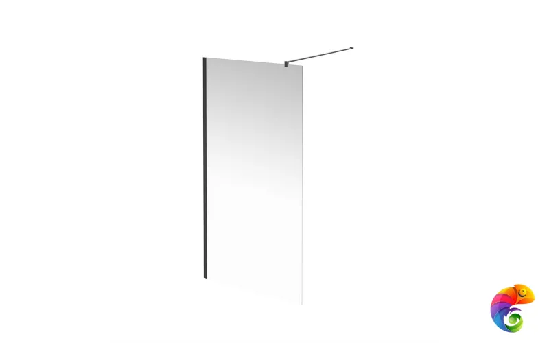 VE.100.WI.BLK.M Душевая перегородка VETRO, 100х195, матовый черный 8 мм