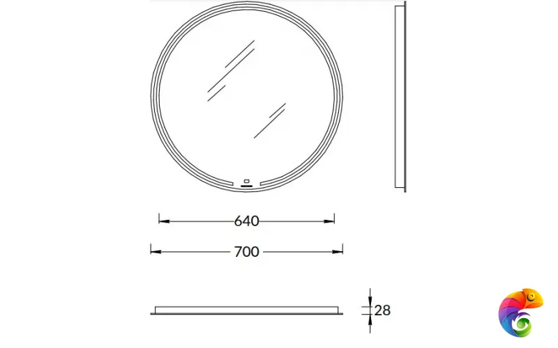 MIO.mi.70D\WHT Зеркало MIO круглое с диммером 70, белое