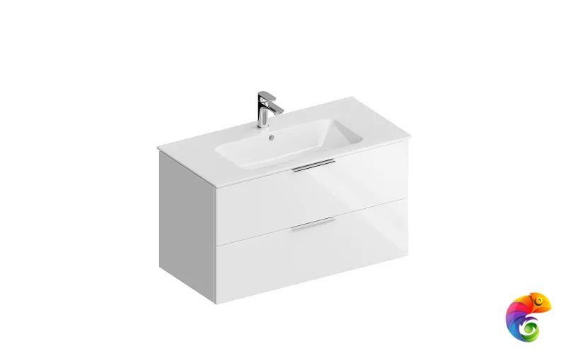 PI.F.95\WHT Тумба PIANO Forte подвесная 95 см, 2 ящика, белый глянцевый