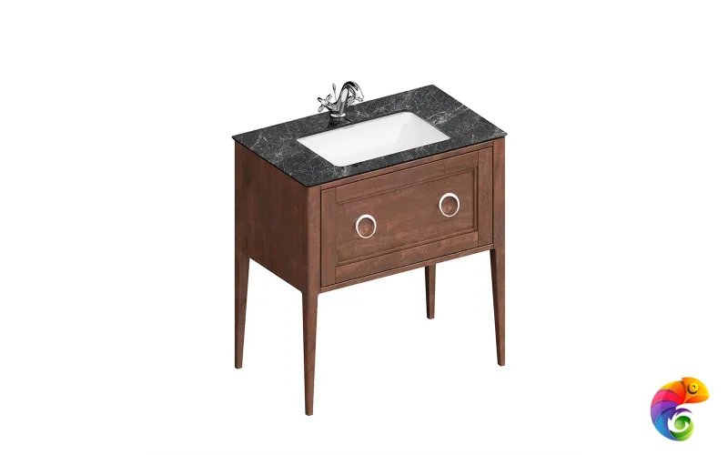 PL.CN.80.1\NUT.M Тумба PLAZA Classic NEO напольная с ящиком 80, орех матовый