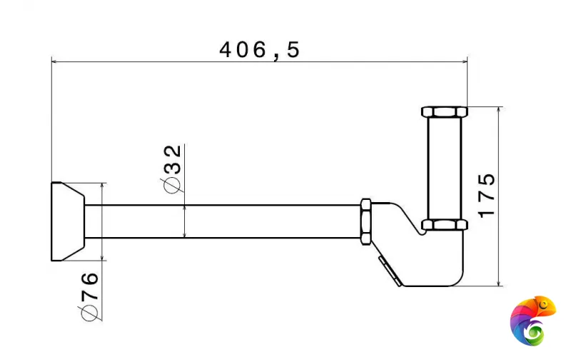 212KM.01.093 Сифон для раковины с декоративной накладкой матовый черный