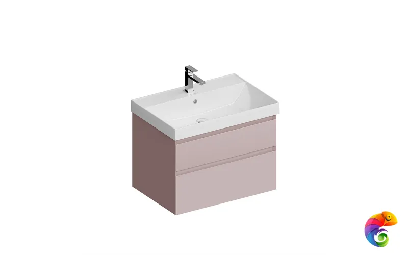 CUB.70.2/MAL Тумба CUBO подвесная с ящиками 70, мальва матовая