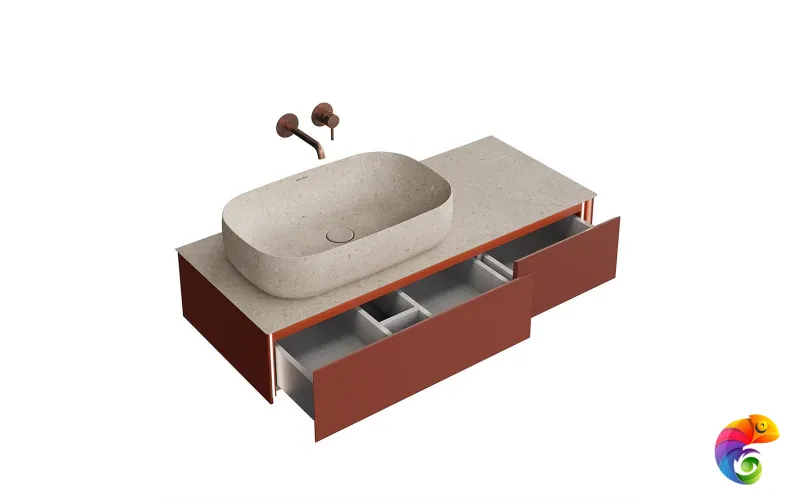 MA.120.2/VR.M Тумба MAGICA подвесная 120, 2 ящика, венецианский красный матовый