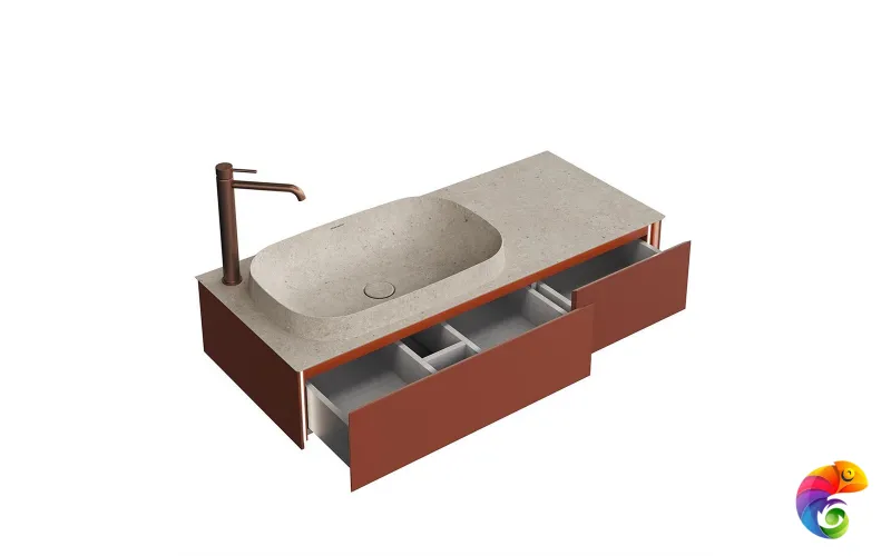 MA.120.2/VR.M Тумба MAGICA подвесная 120, 2 ящика, венецианский красный матовый