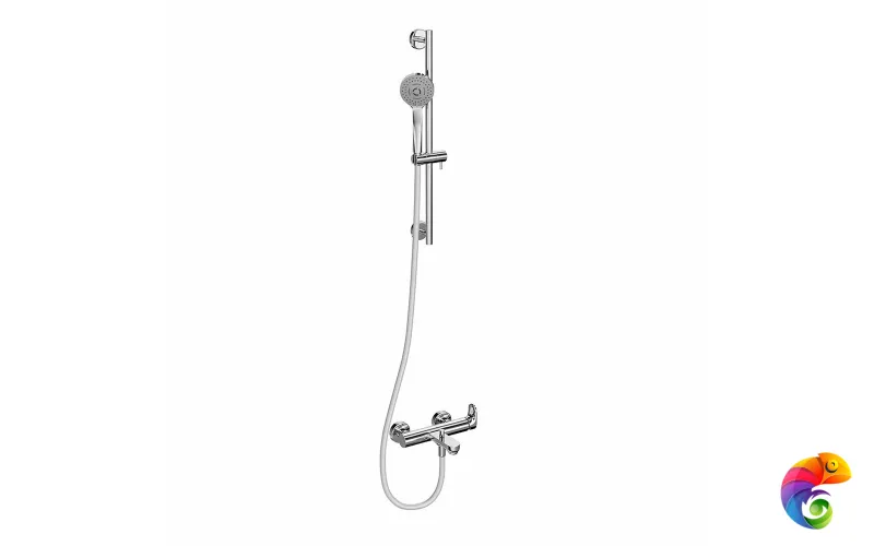 69457KM.21.018 Душевая стойка OLE c ручной круглой лейкой и шлангом, без выхода для подачи воды, хром