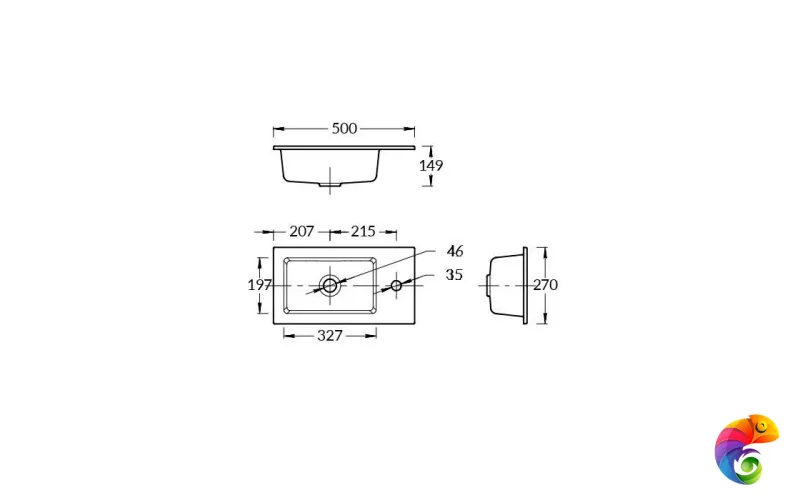 LA.wb.50 Раковина LATO 50 см, без крепежа