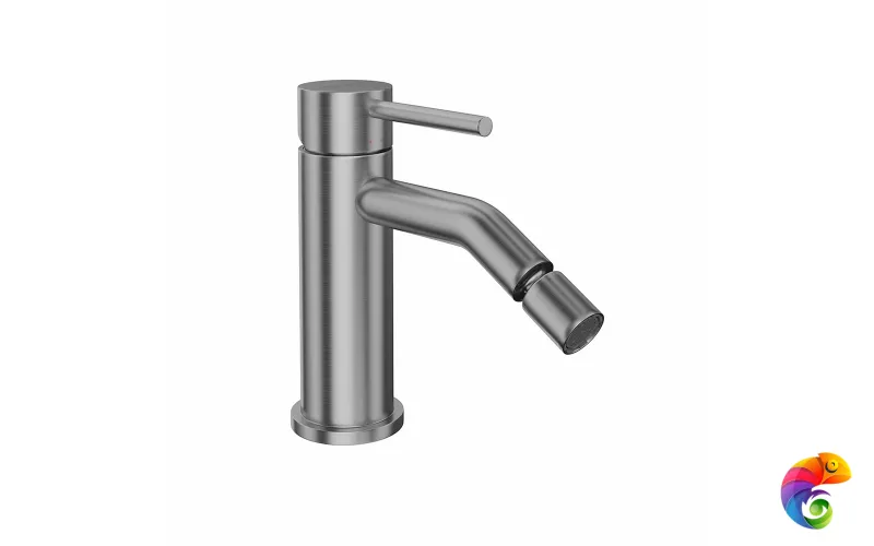 69623XKM.50.050 Смеситель для биде ETERNA однорычажный, c донным клапаном 3/8”, нержавеющая сталь