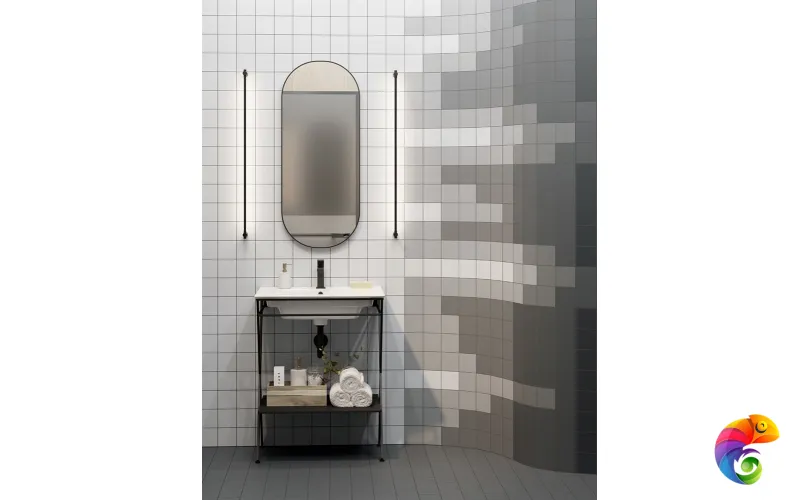 CO.mi.P.42/BLK Зеркало CONO овальное 42, черное матовое