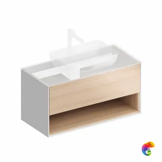 PLB.M.100.1/OAK.V Тумба PLAZA Modern подвесная 100 дуб виченца 1 ящик + полка