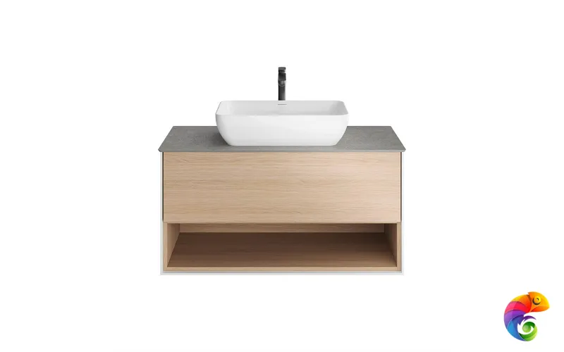 PLB.M.100.1/OAK.V Тумба PLAZA Modern подвесная 100 дуб виченца 1 ящик + полка