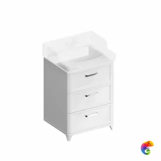 PO.M.60.3/WHT Тумба POMPEI напольная с 3 ящиками 60, белая глянцевая