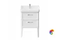 PO.M.60.2/WHT Тумба POMPEI напольная с 2 ящиками 60, белая глянцевая