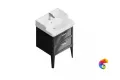 PO.M.60.2/BLK Тумба POMPEI напольная с 2 ящиками 60, черная глянцевая