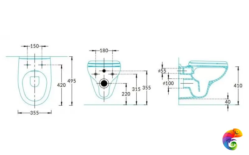 KPRO.wc.02 Унитаз KPRO подвесной безободковый с крепежом и сиденьем, белый глянцевый
