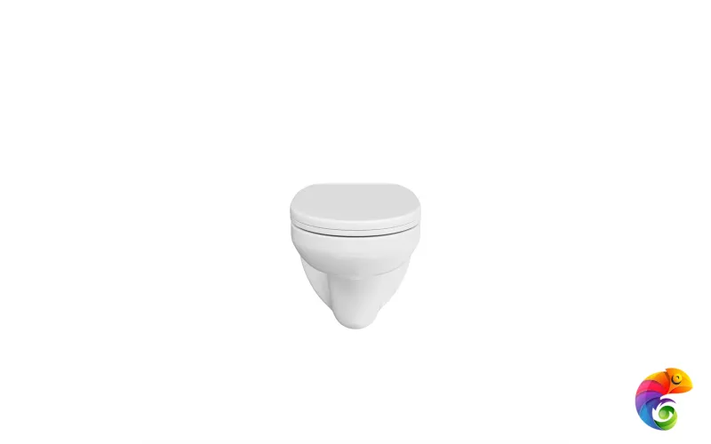 KPRO.wc.02 Унитаз KPRO подвесной безободковый с крепежом и сиденьем, белый глянцевый