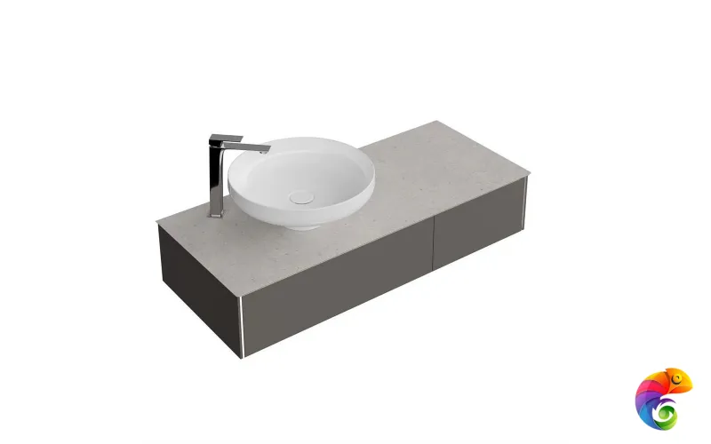 SG519920RL120Ta2L Спец. изделие декоративное для накладных раковин SAFI Риккарди 120 см, серый светлый матовый