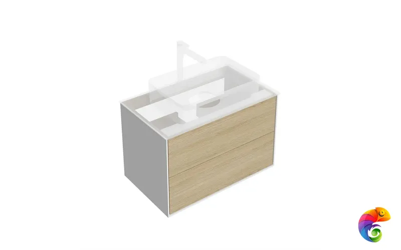KMPMCb80MVc2 Тумба PLAZA Modern подвесная 80, push, 2 ящика, дуб виченца