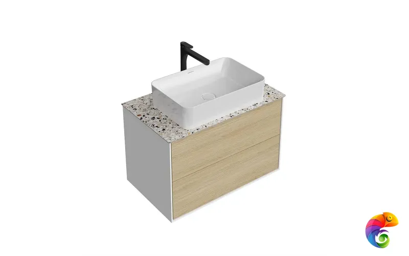 KMPMCb80MVc2 Тумба PLAZA Modern подвесная 80, push, 2 ящика, дуб виченца