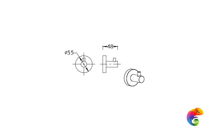 IS.01.KM.BLK.M Крючок Isola/Изола настенный, черный матовый