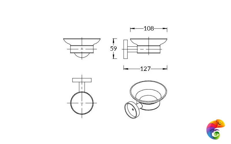 IS.03.KM.BLK.M Мыльница Isola/Изола подвесная, черный матовый