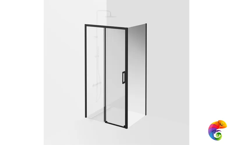 VE.100.SD.BLK.M Душевая дверь VETRO, раздвижная, 100х195, матовый черный