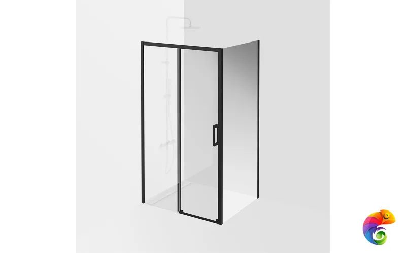VE.110.SD.BLK.M Душевая дверь VETRO, раздвижная, 110х195, матовый черный