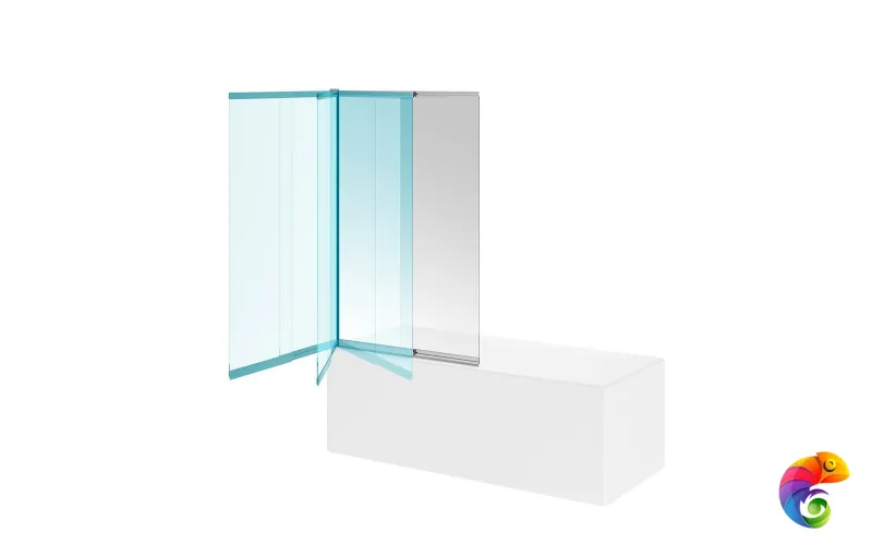 VE.100.BSD.CR Шторка на ванну VETRO, раздвижная, 100х150, хром