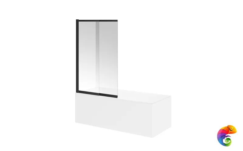 VE.100.BSD.BLK.M Шторка на ванну VETRO, раздвижная, 100х150, матовый черный