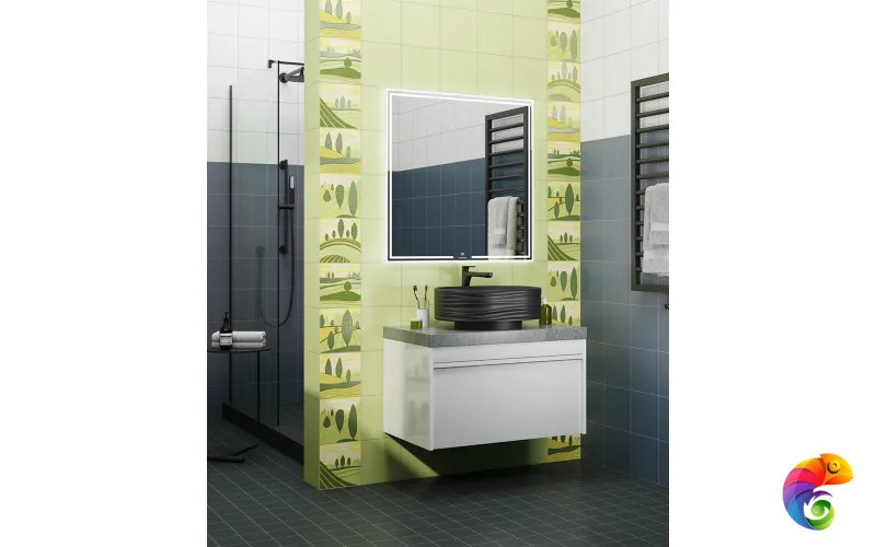 MIO.mi.80\WHT Зеркало MIO прямоугольное с диммером 80, белое