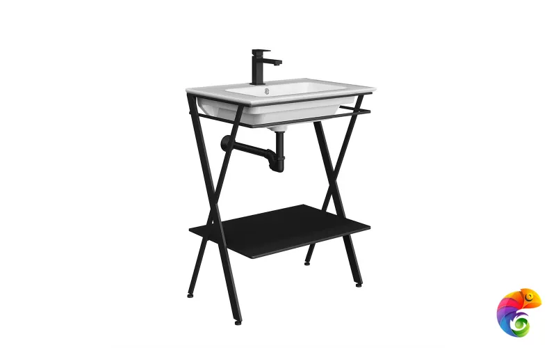 PIA.N.65\BLK Металлическая структура PIANO Next напольная 65, черная матовая