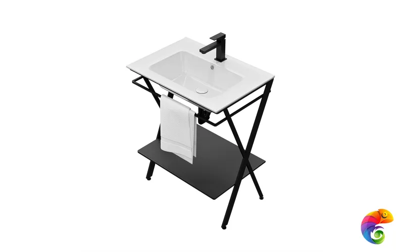 PIA.N.65\BLK Металлическая структура PIANO Next напольная 65, черная матовая