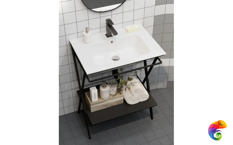 PIA.N.65\BLK Металлическая структура PIANO Next напольная 65, черная матовая