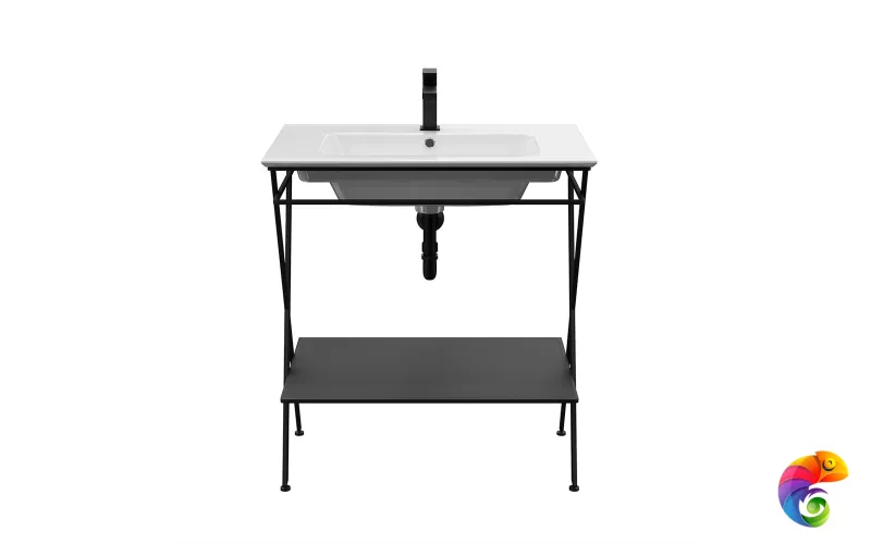 PIA.N.75\BLK Металлическая структура PIANO Next напольная 75, черная матовая