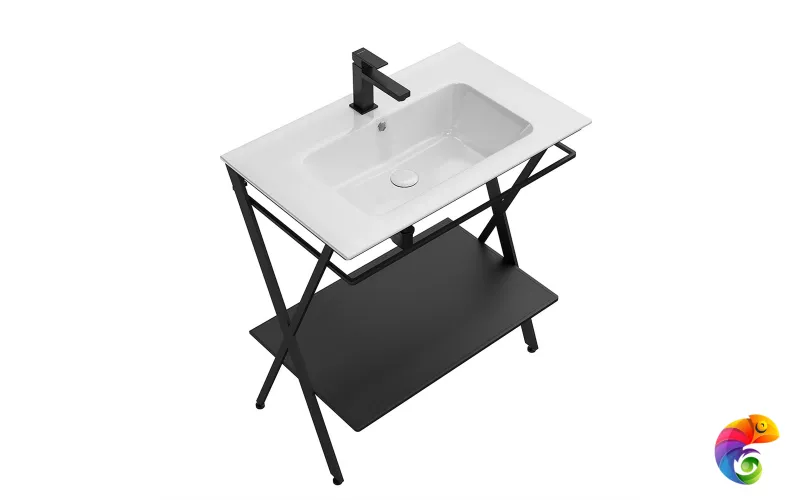 PIA.N.75\BLK Металлическая структура PIANO Next напольная 75, черная матовая