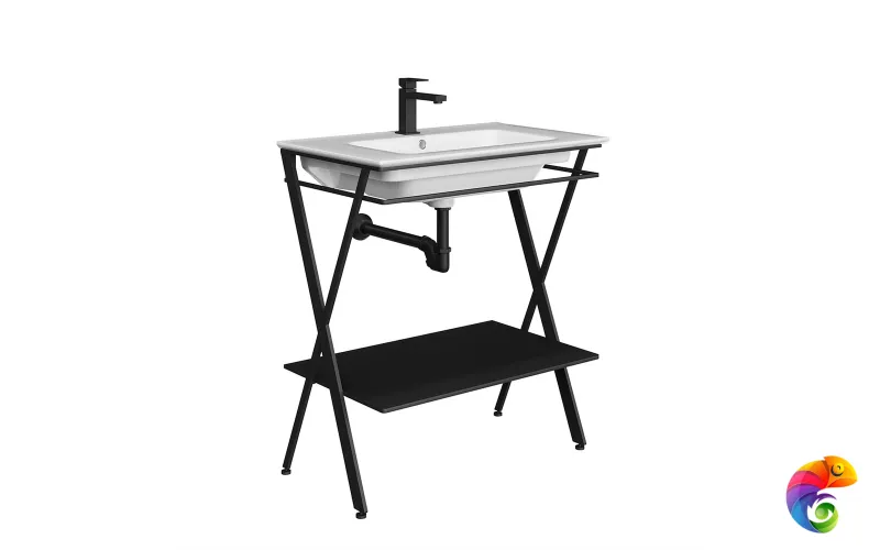 PIA.N.75\BLK Металлическая структура PIANO Next напольная 75, черная матовая