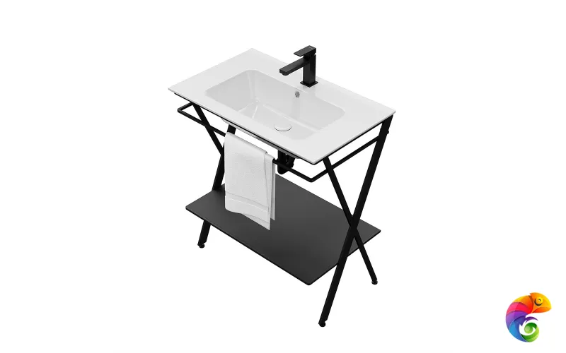 PIA.N.75\BLK Металлическая структура PIANO Next напольная 75, черная матовая