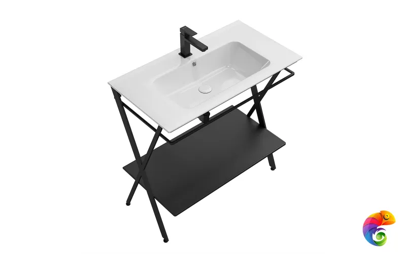 PIA.N.85\BLK Металлическая структура PIANO Next напольная 85, черная матовая