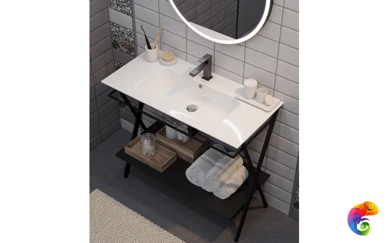 PIA.N.85\BLK Металлическая структура PIANO Next напольная 85, черная матовая