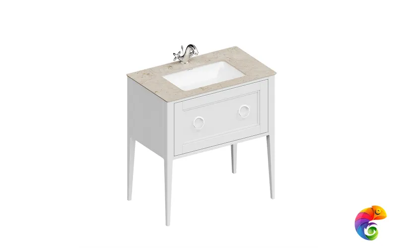 PL.CN.80.1\WHT.M Тумба PLAZA Classic NEO напольная с ящиком 80, белая матовая